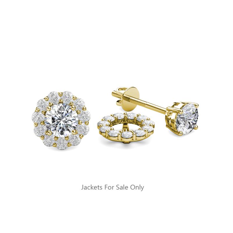 Serena 0.57 ctw (2.00 mm) Round White Sapphire Jackets Earrings 
