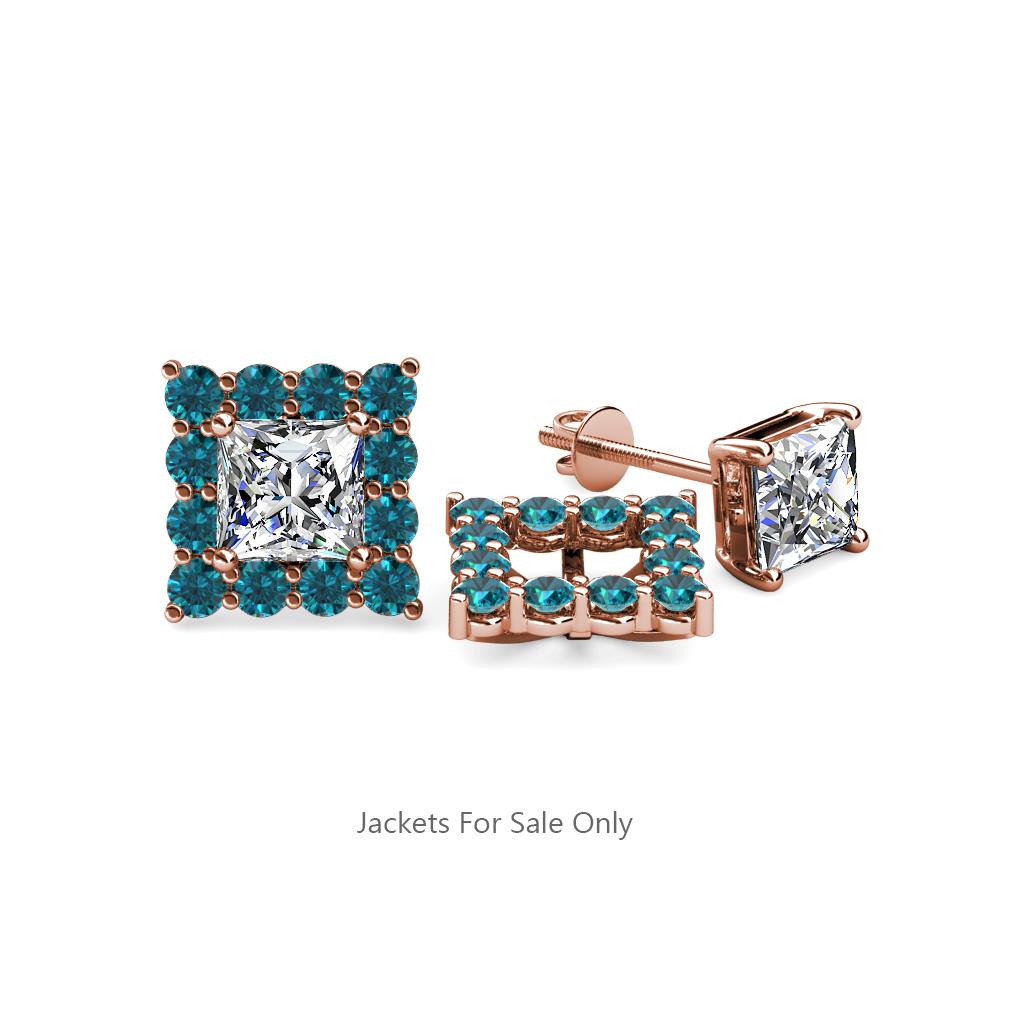 Serena Blue Diamond Jacket Earrings 