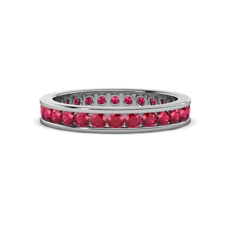 Pink Sapphire Channel Set Womens Eternity Ring Stackable 1.31 ctw* 14K