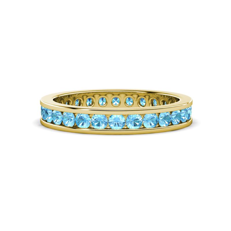 Celina 2.40 mm Round Blue Topaz Eternity Band 