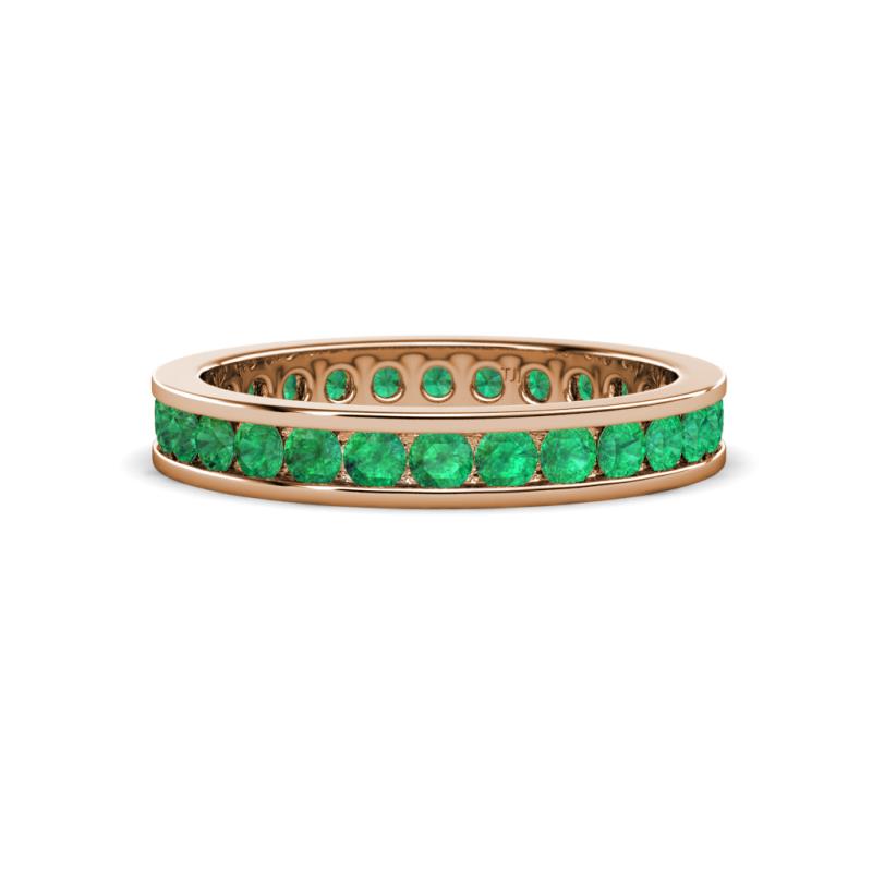 Celina 2.40 mm Round Emerald Eternity Band 