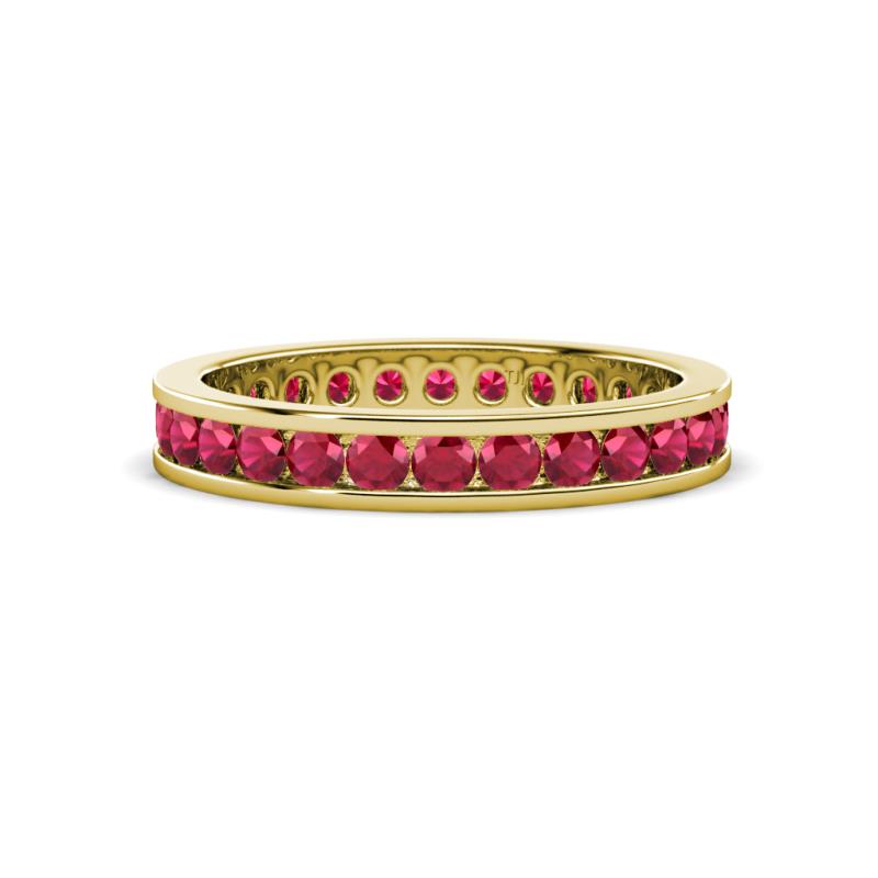 Celina 2.40 mm Round Ruby Eternity Band 