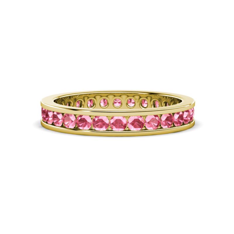 Celina 2.40 mm Round Pink Tourmaline Eternity Band 