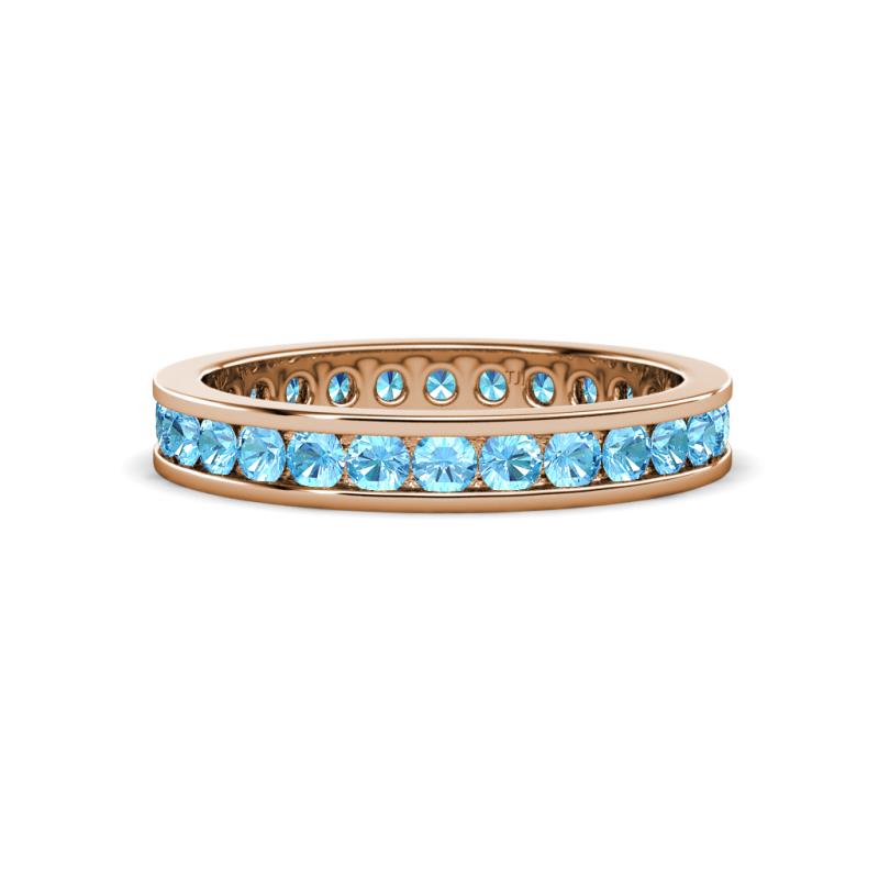 Celina 2.40 mm Round Blue Topaz Eternity Band 