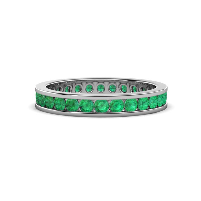 Celina 2.40 mm Round Emerald Eternity Band 
