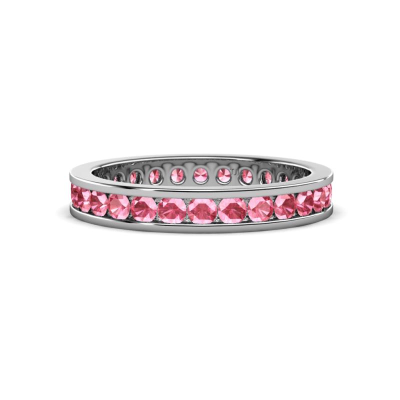 Celina 2.40 mm Round Pink Tourmaline Eternity Band 