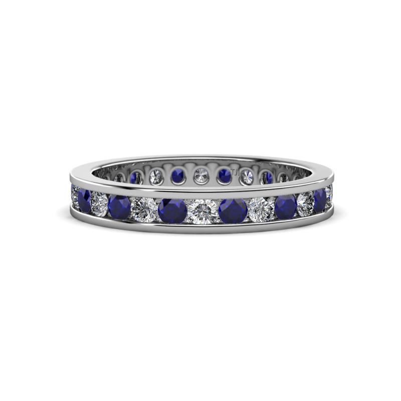 Celina 2.40 mm Round Blue Sapphire and Diamond Eternity Band 