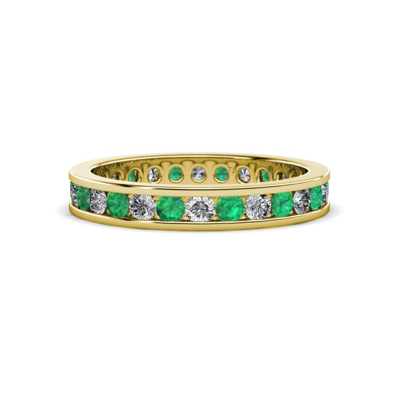 Celina 2.40 mm Round Emerald and Diamond Eternity Band 