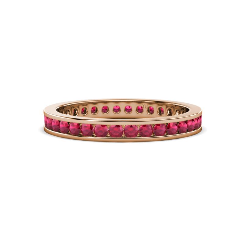 Celina 2.00 mm Round Ruby Eternity Band 