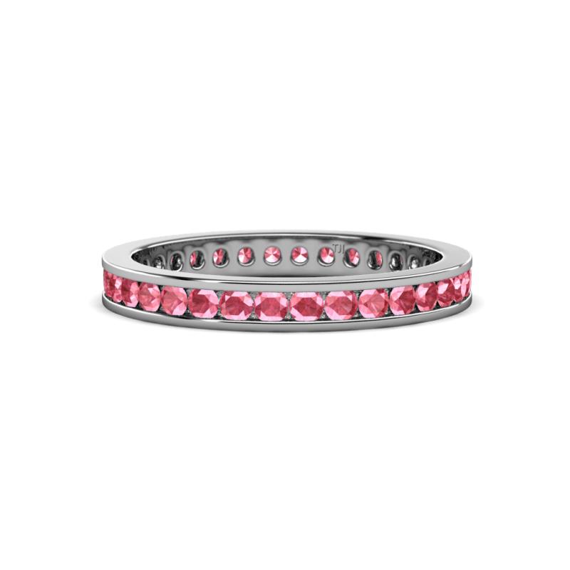 Celina 2.00 mm Round Pink Tourmaline Eternity Band 