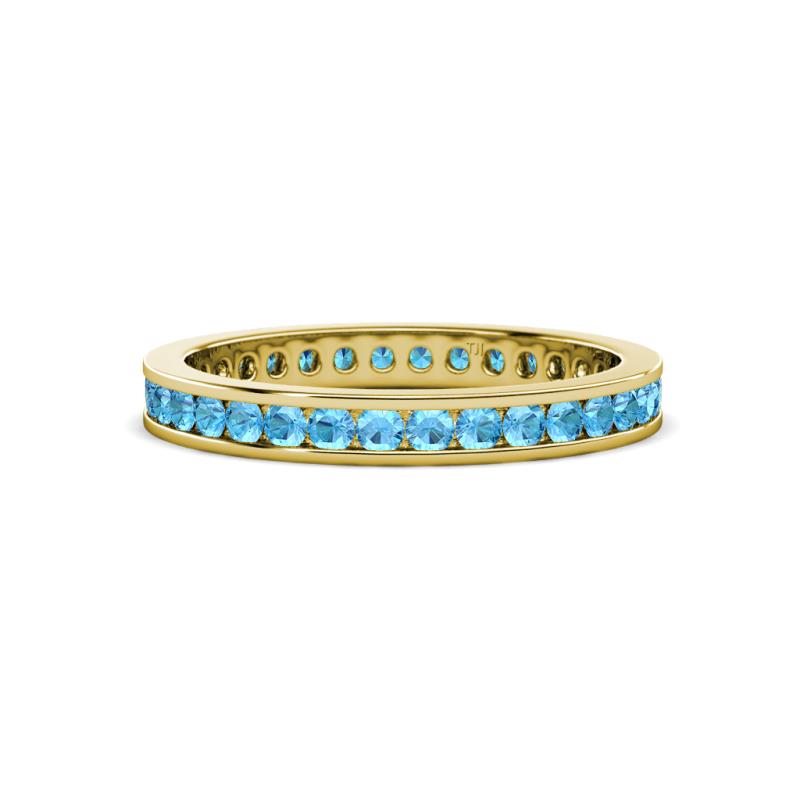 Celina 2.00 mm Round Blue Topaz Eternity Band 