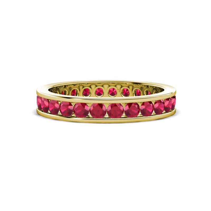 Celina 2.70 mm Round Ruby Eternity Band 