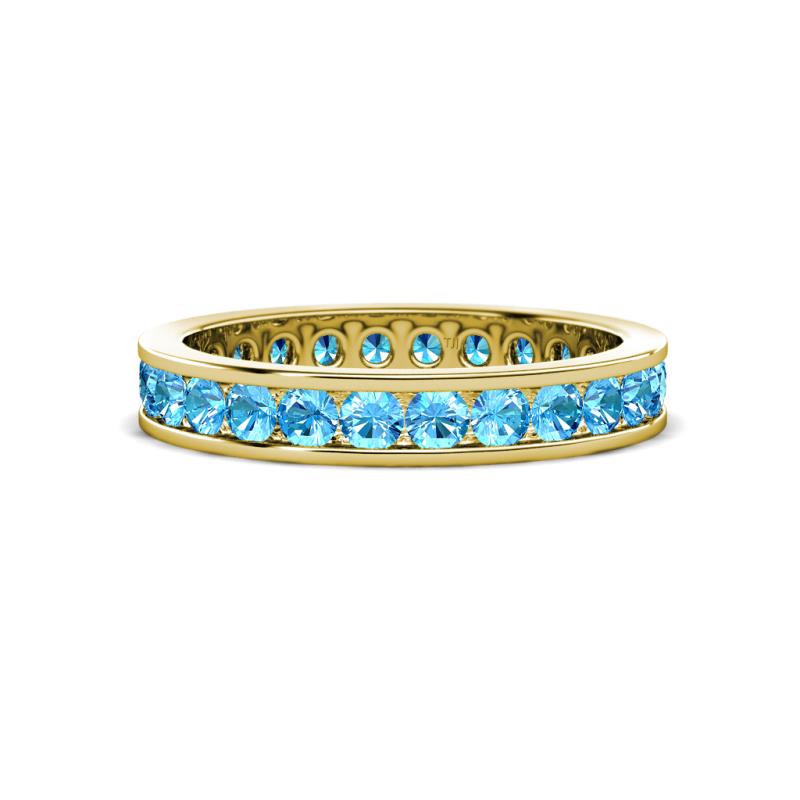 Celina 2.70 mm Round Blue Topaz Eternity Band 