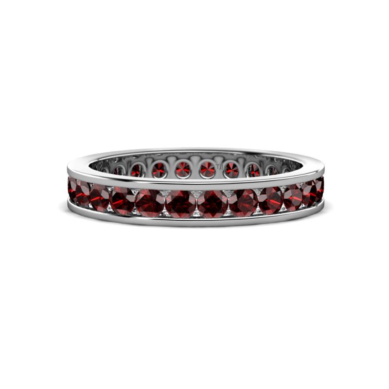 Celina 2.70 mm Round Red Garnet Eternity Band 