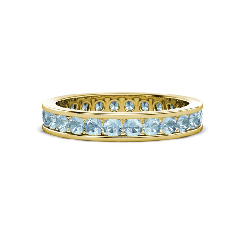Celina 2.70 mm Round Aquamarine Eternity Band 