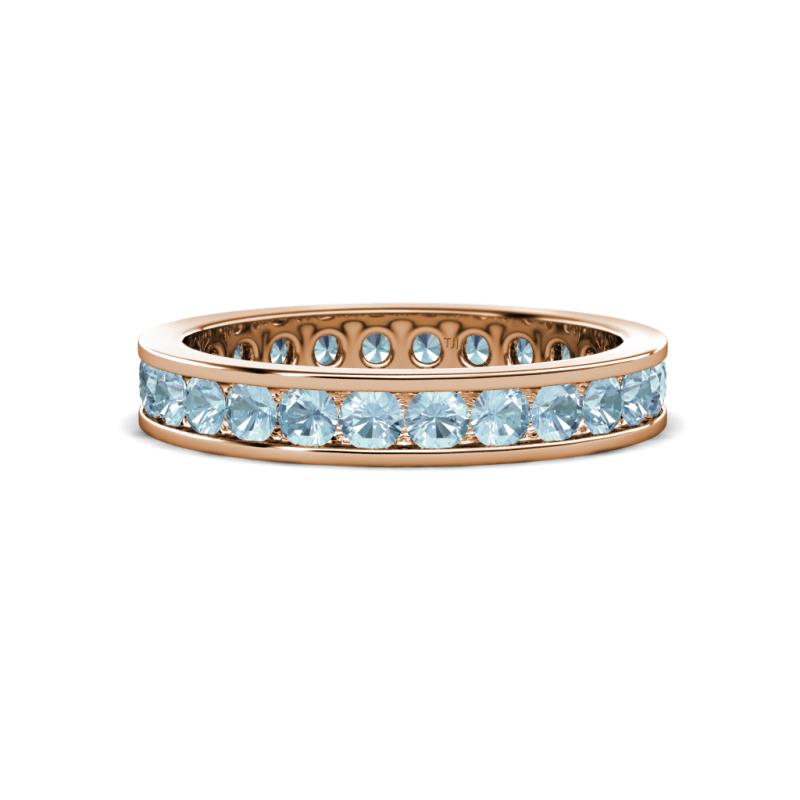 Celina 2.70 mm Round Aquamarine Eternity Band 