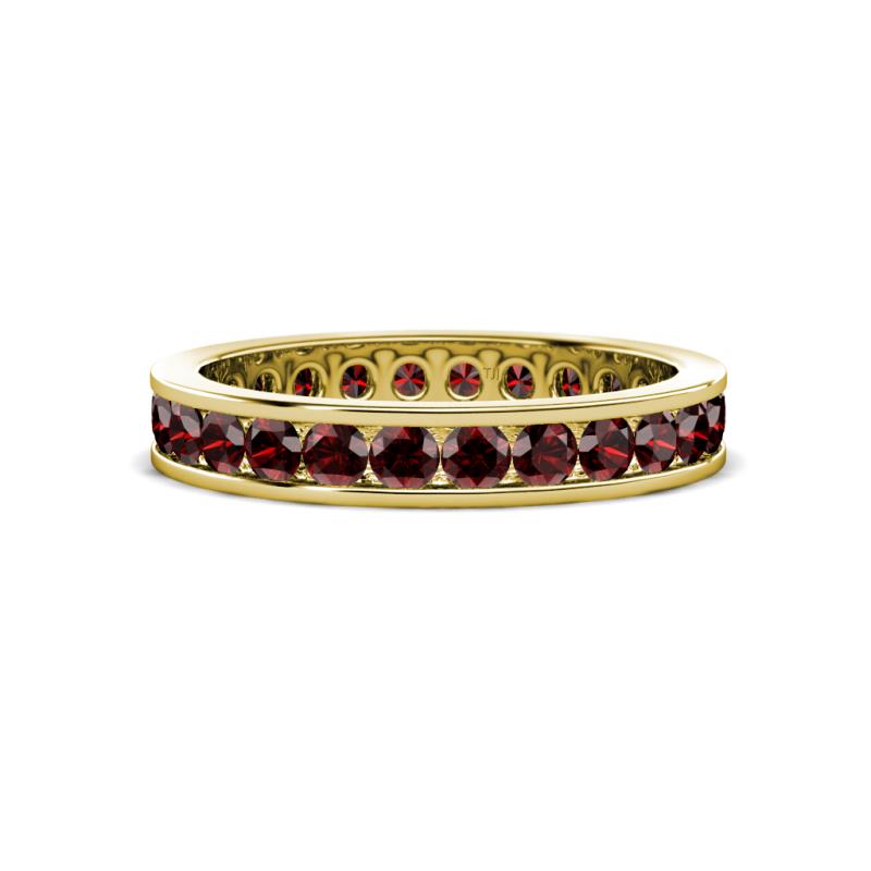 Celina 2.70 mm Round Red Garnet Eternity Band 