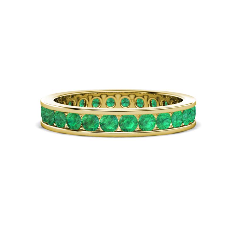 Celina 2.70 mm Round Emerald Eternity Band 