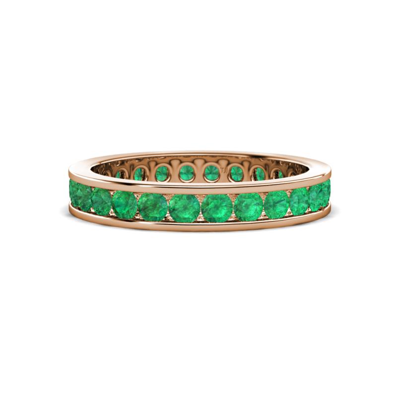 Celina 2.70 mm Round Emerald Eternity Band 
