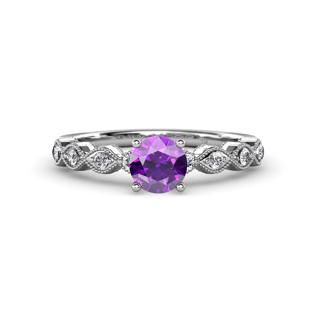 Amaira Amethyst and Diamond Engagement Ring 