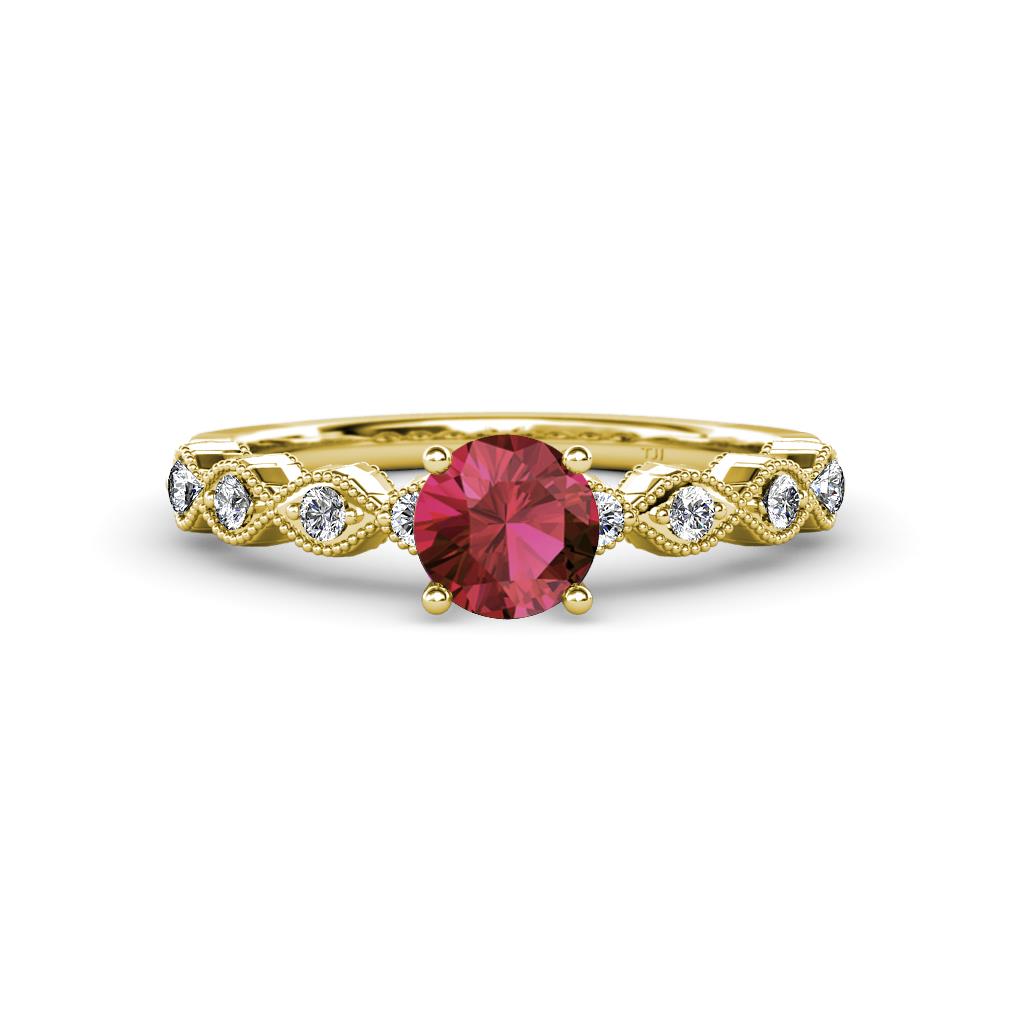 Amaira Rhodolite Garnet and Diamond Engagement Ring 