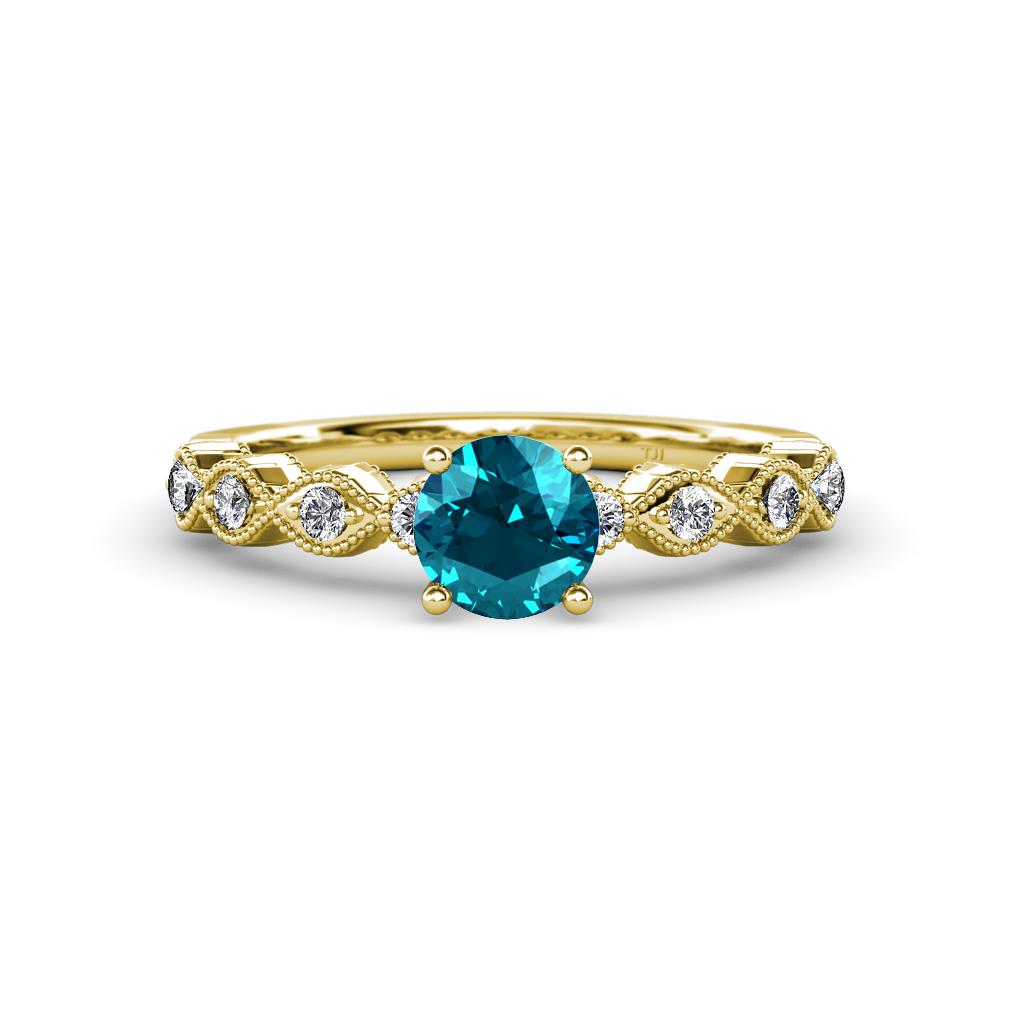 Amaira London Blue Topaz and Diamond Engagement Ring 