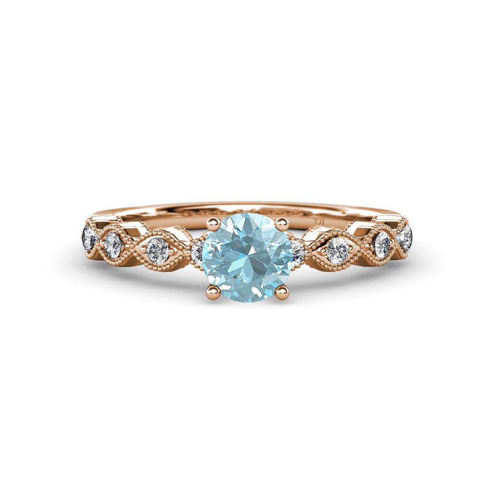Amaira Aquamarine and Diamond Engagement Ring 