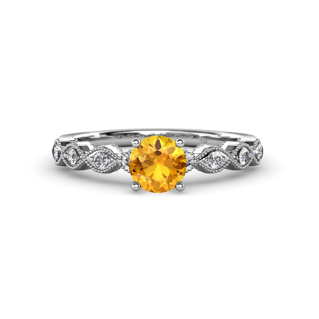 Amaira Citrine and Diamond Engagement Ring 