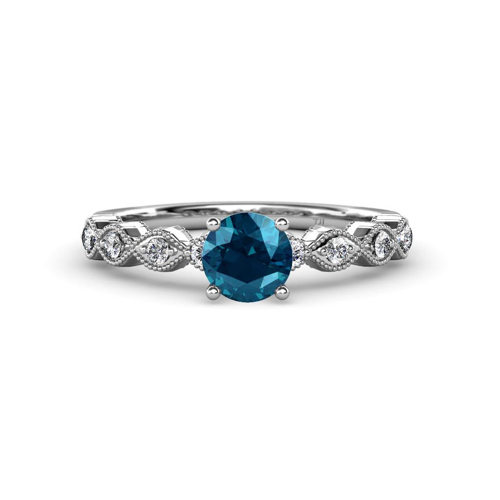 Amaira Blue and White Diamond Engagement Ring 