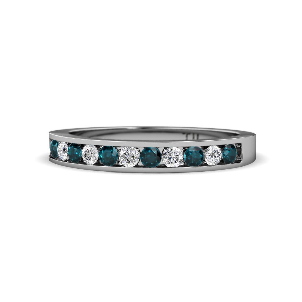Kathiryn 2.00 mm London Blue Topaz and Diamond 11 Stone Wedding Band 