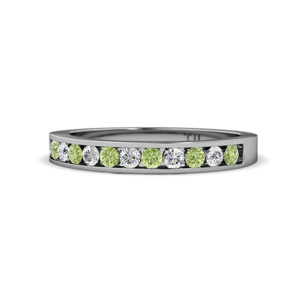 Kathiryn 2.00 mm Peridot and Diamond 11 Stone Wedding Band 