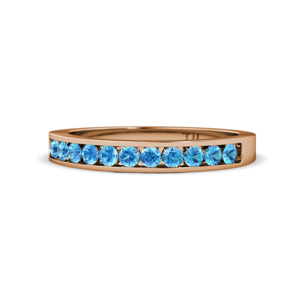 Kathiryn 2.00 mm Blue Topaz 11 Stone Wedding Band 