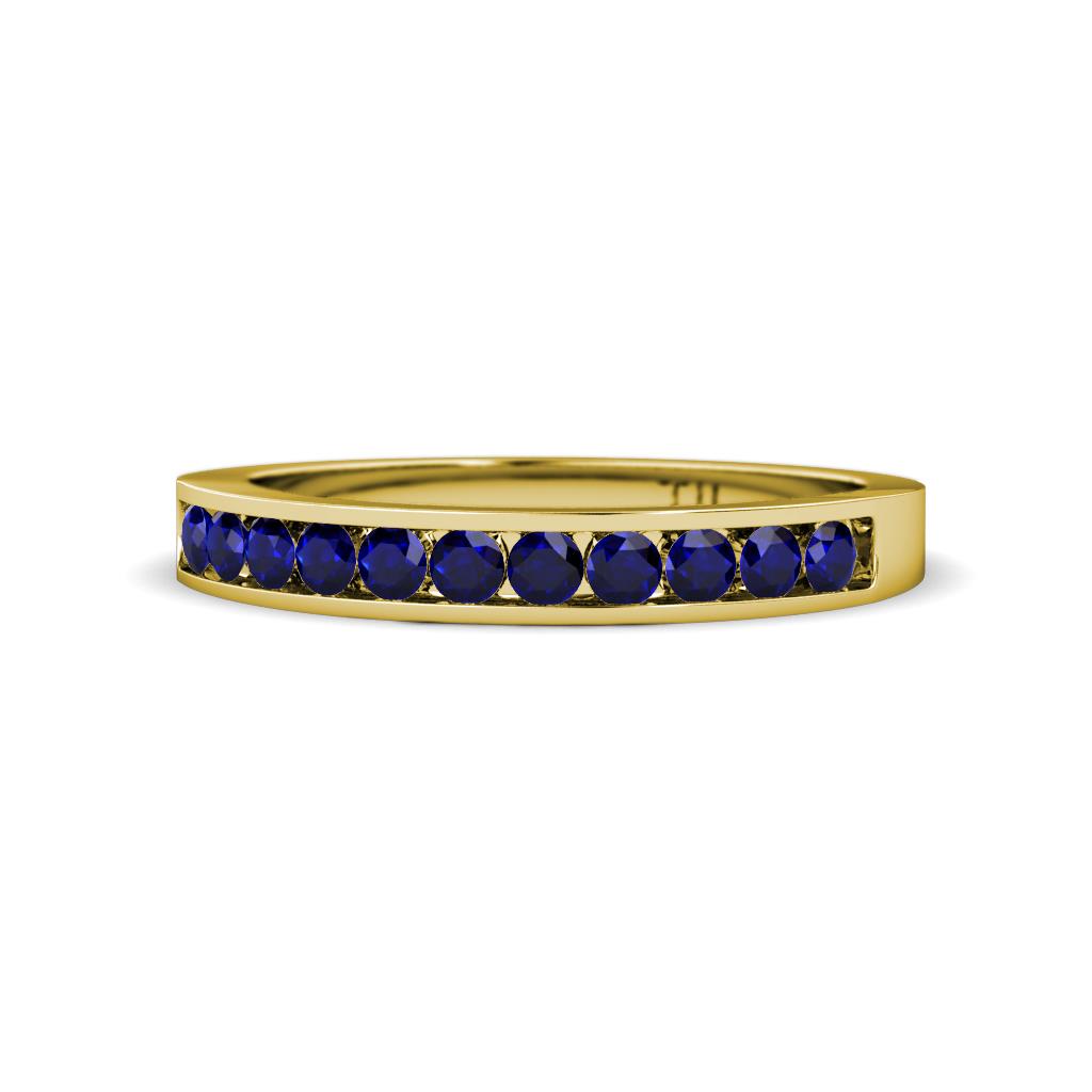 Kathiryn 2.00 mm Blue Sapphire 11 Stone Wedding Band 