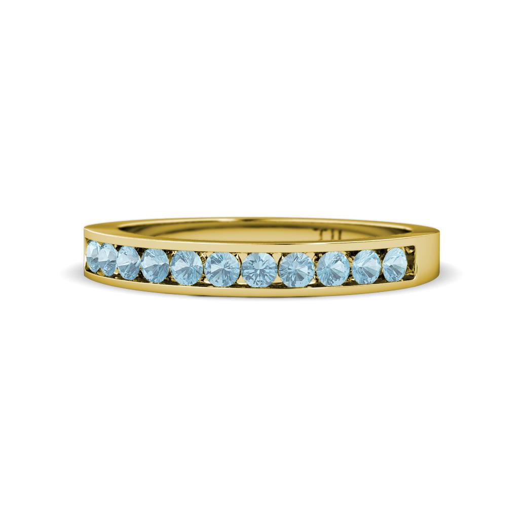 Kathiryn 2.00 mm Aquamarine 11 Stone Wedding Band 