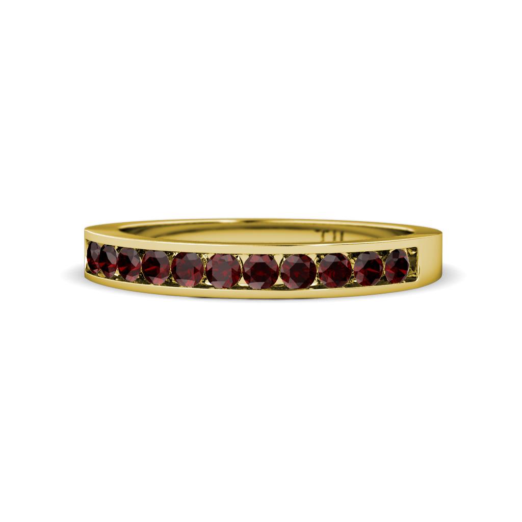 Kathiryn 2.00 mm Red Garnet 11 Stone Wedding Band 