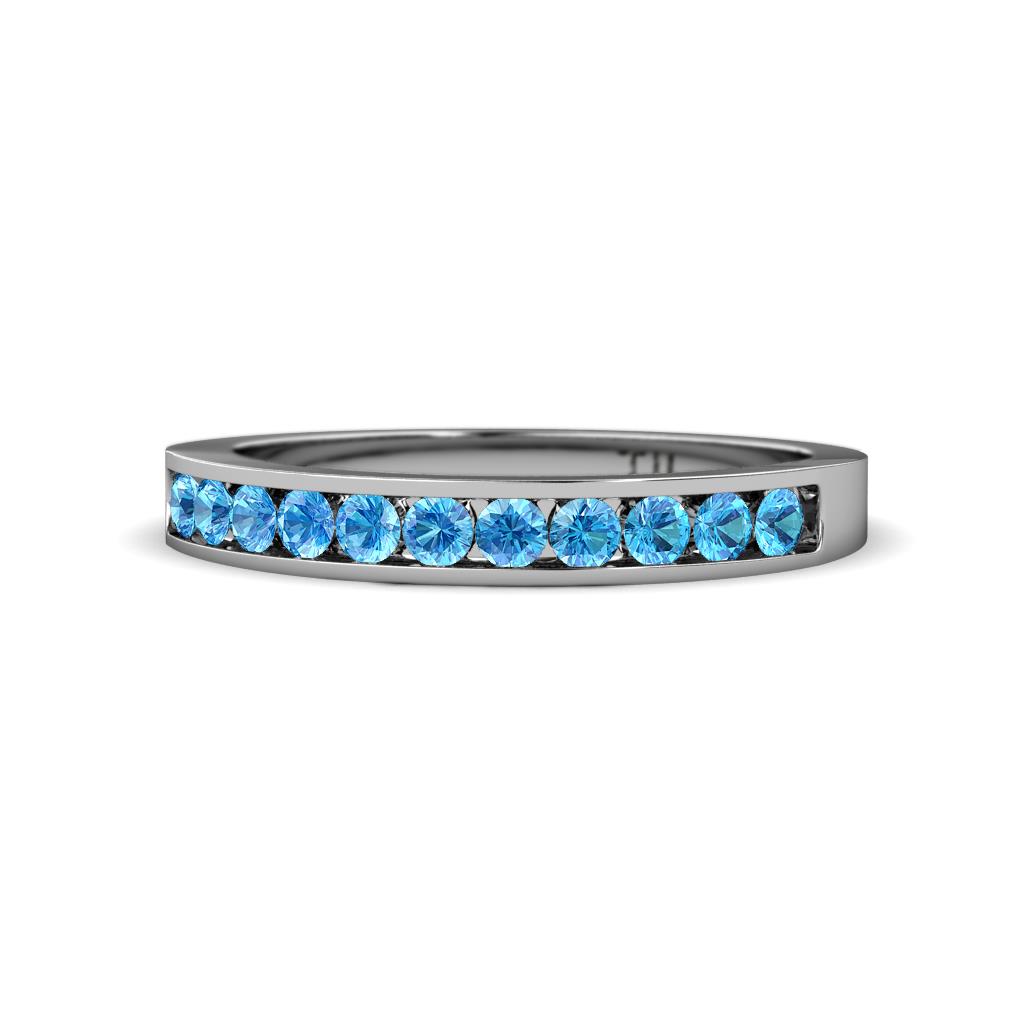 Kathiryn 2.00 mm Blue Topaz 11 Stone Wedding Band 