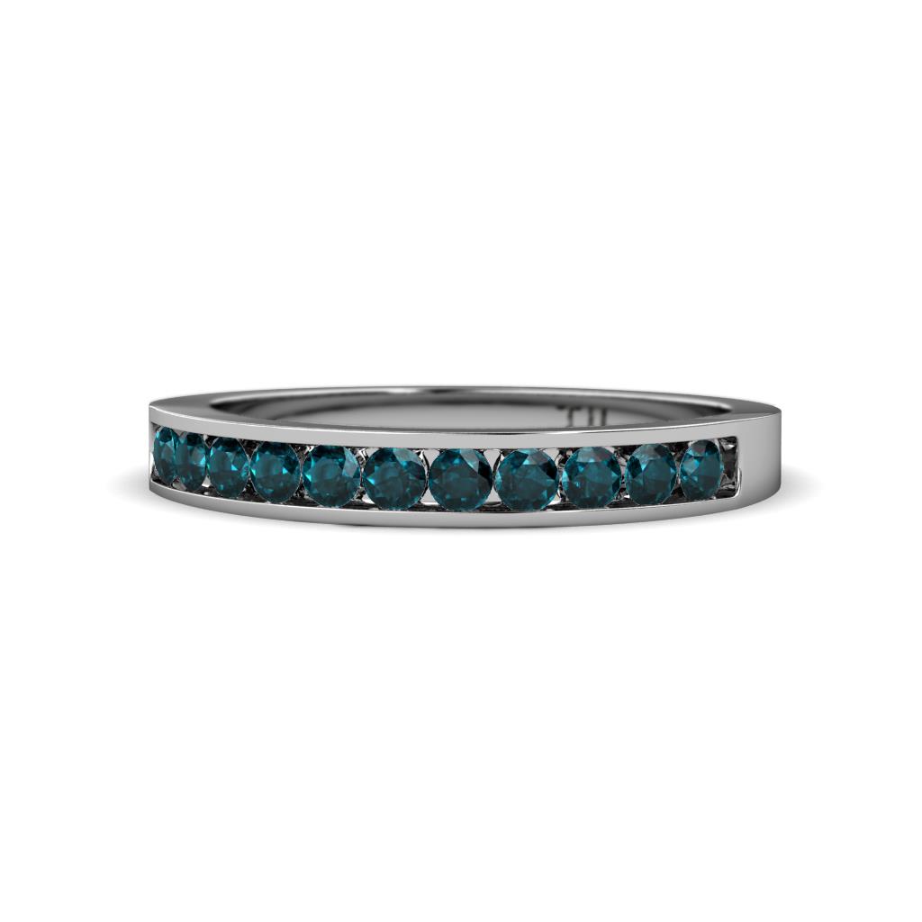 Kathiryn 2.00 mm London Blue Topaz 11 Stone Wedding Band 