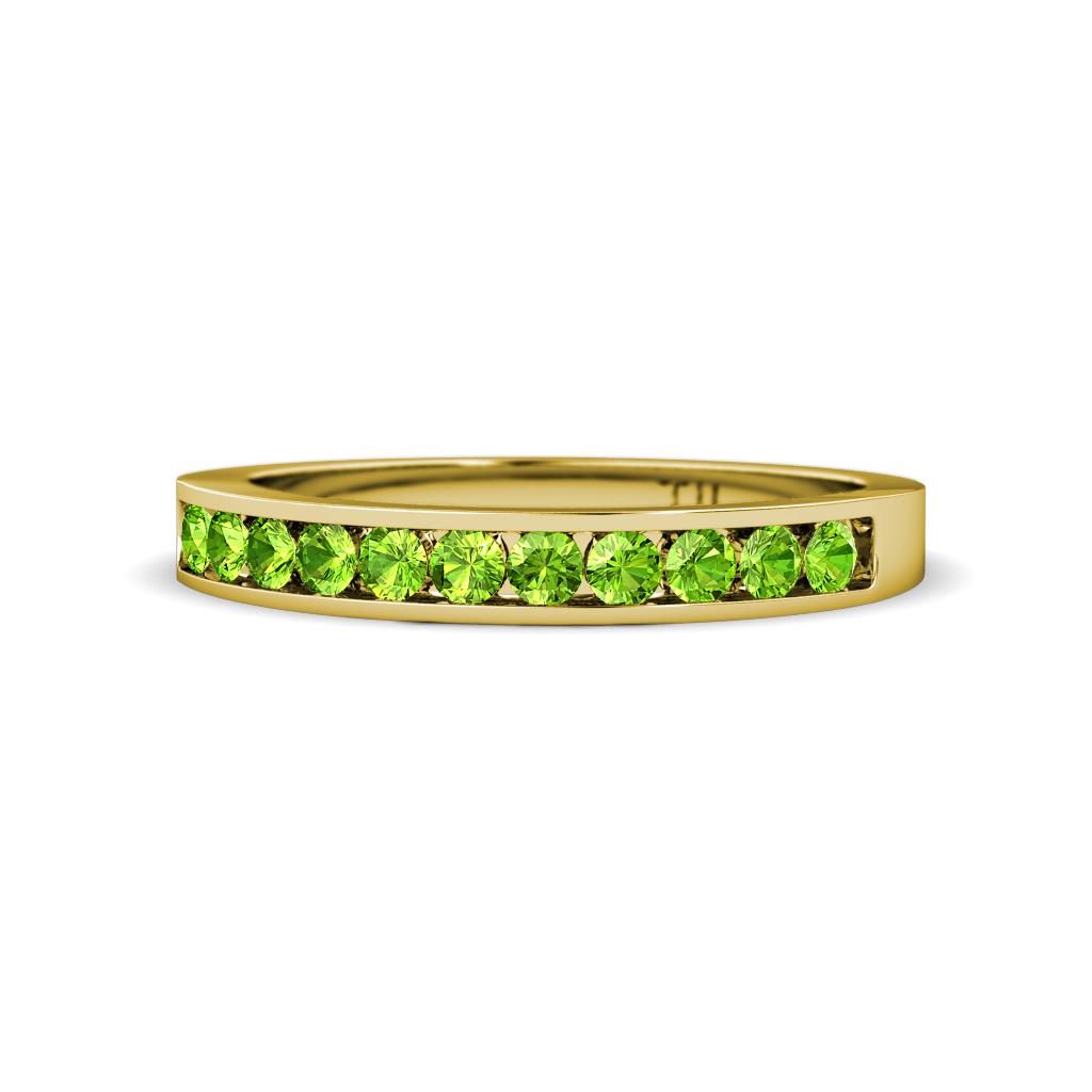 Kathiryn 2.30 mm Peridot 11 Stone Wedding Band 