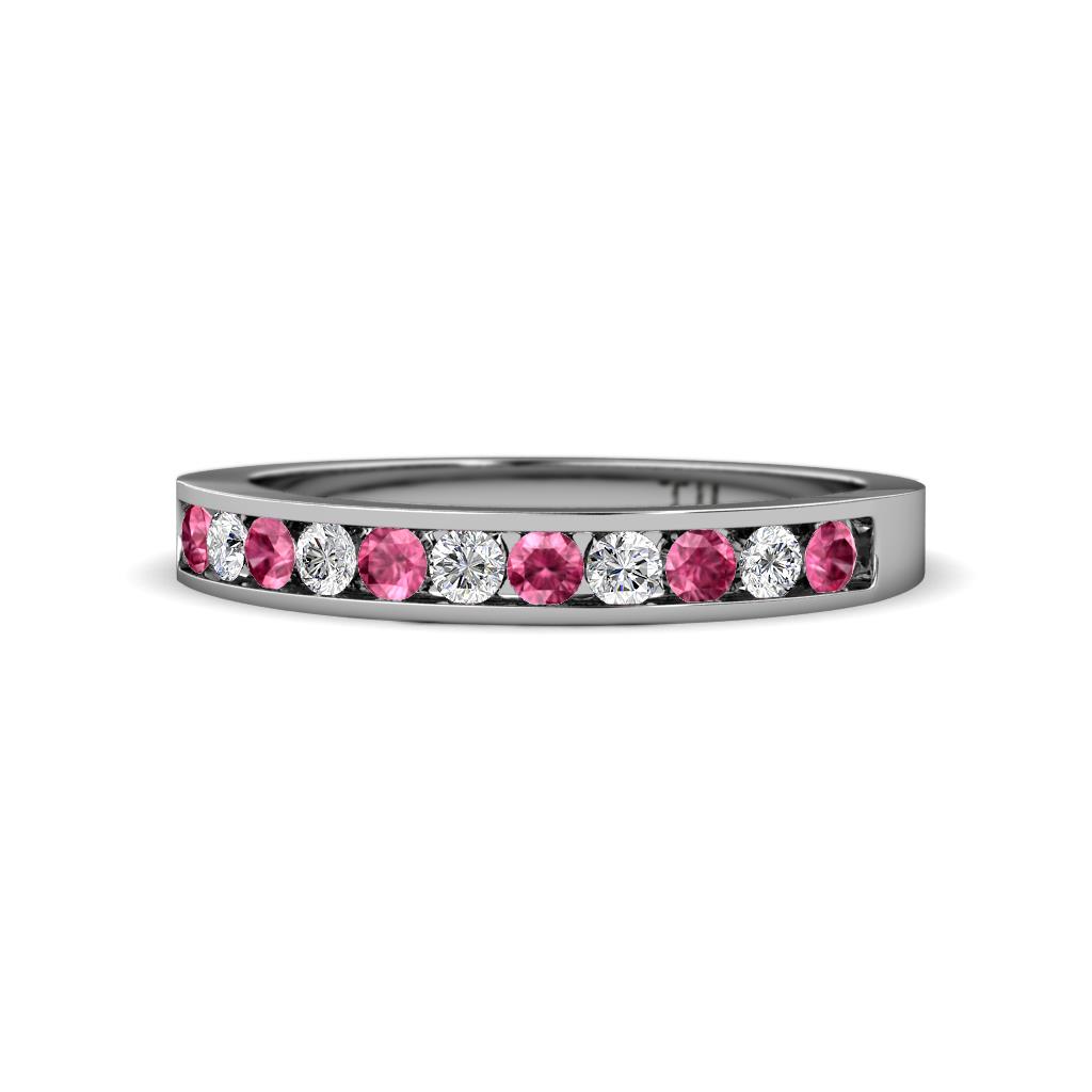 Kathiryn 2.00 mm Pink Tourmaline and Diamond 11 Stone Wedding Band 