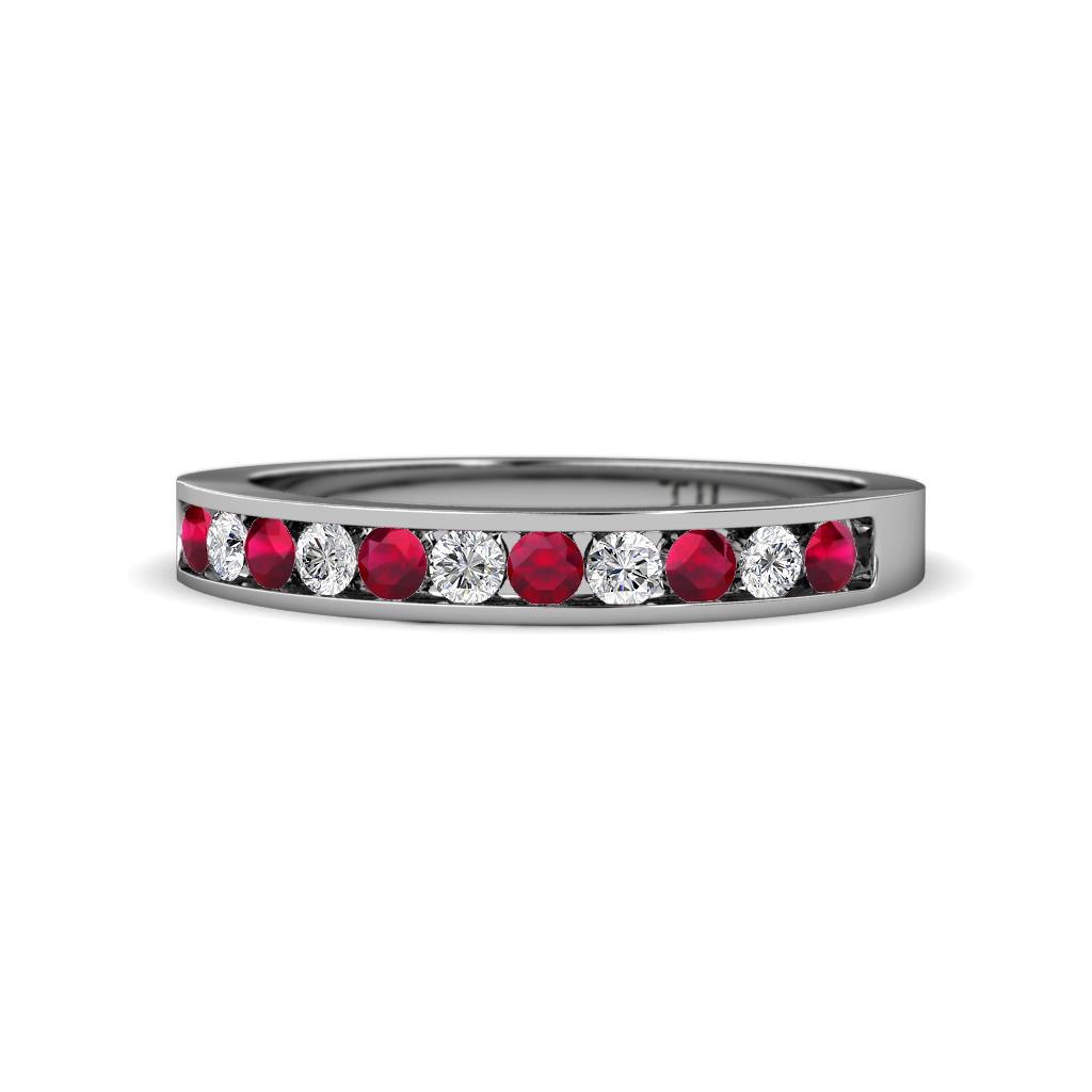 Kathiryn 2.30 mm Ruby and Diamond 11 Stone Wedding Band 