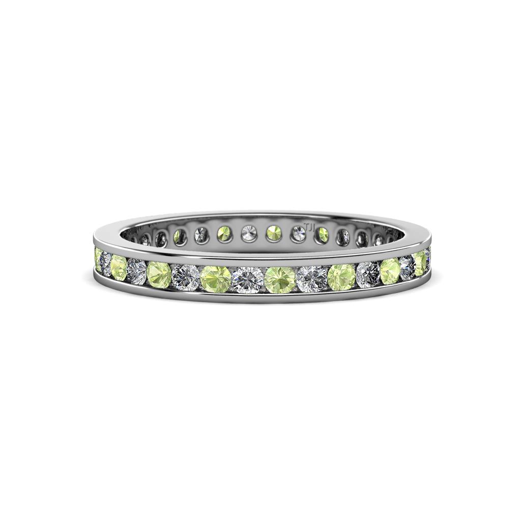 Celina 2.00 mm Round Peridot and Diamond Eternity Band 