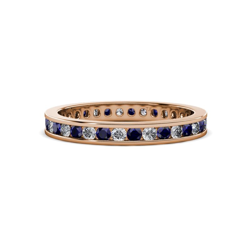Celina 2.00 mm Round Blue Sapphire and Diamond Eternity Band 