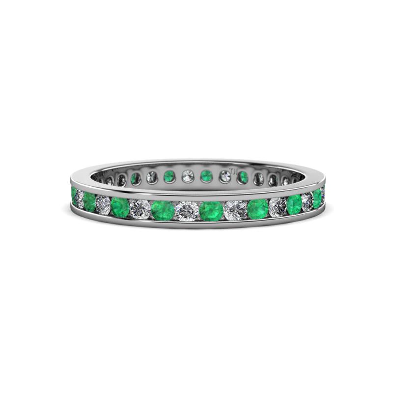 Celina 2.00 mm Round Emerald and Diamond Eternity Band 