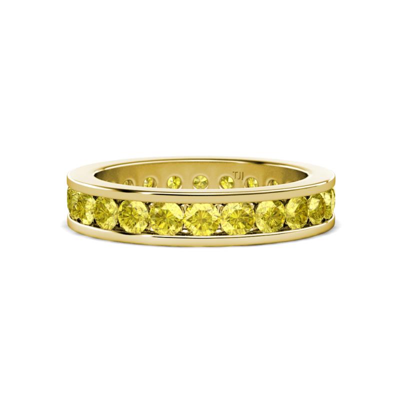 Celina 3.00 mm Round Yellow Sapphire Eternity Band 