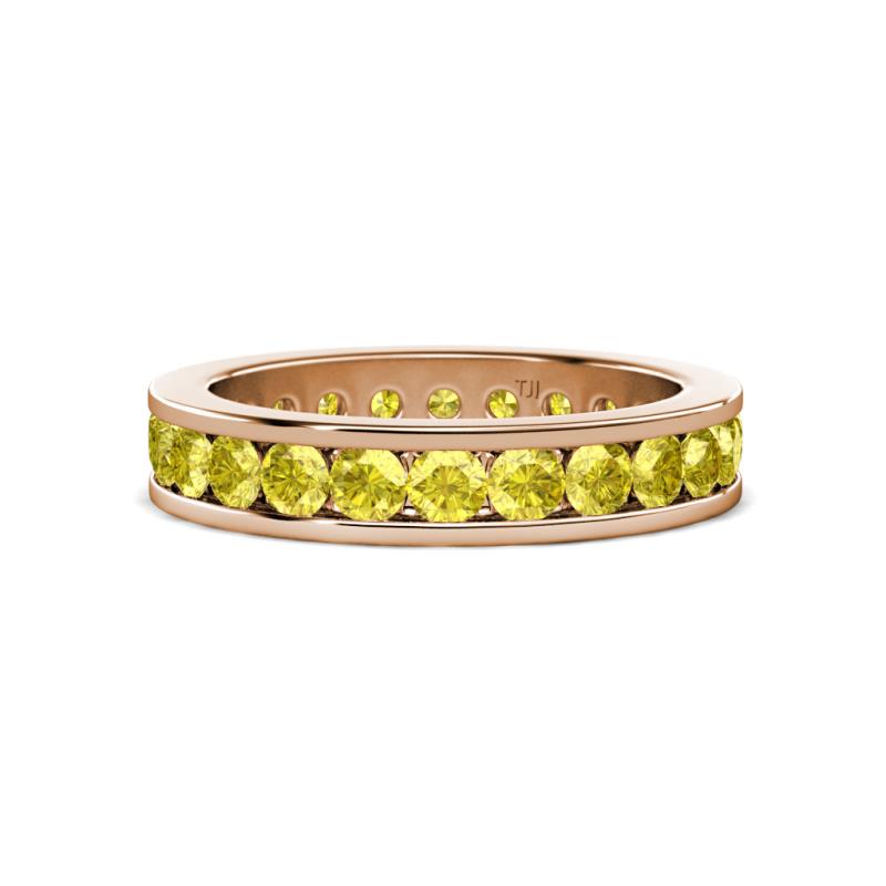 Celina 3.00 mm Round Yellow Sapphire Eternity Band 