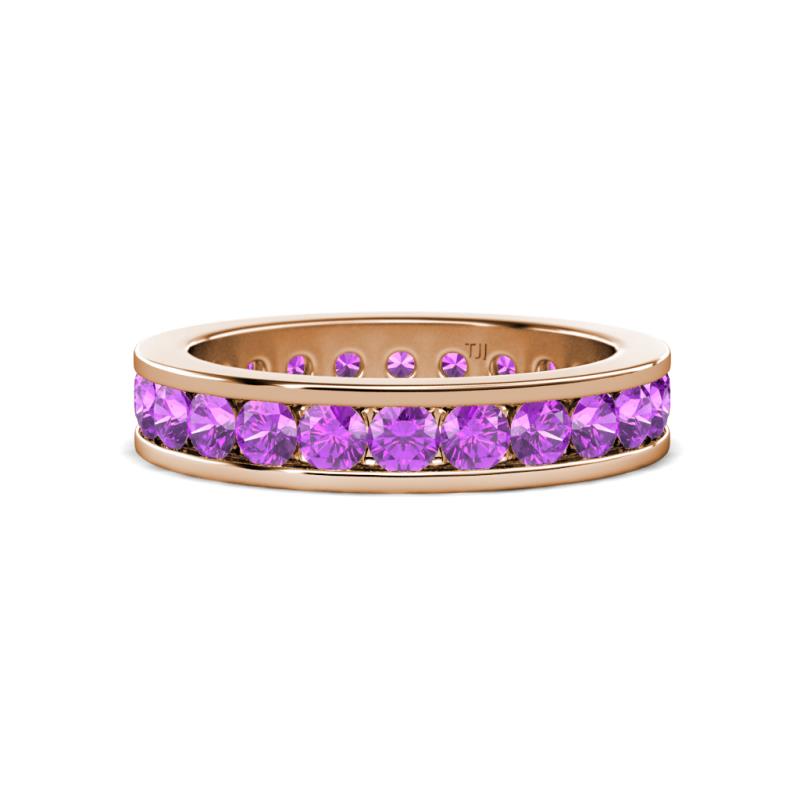 Celina 3.00 mm Round Amethyst Eternity Band 