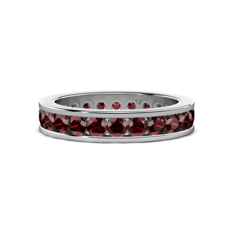 Celina 3.00 mm Round Red Garnet Eternity Band 