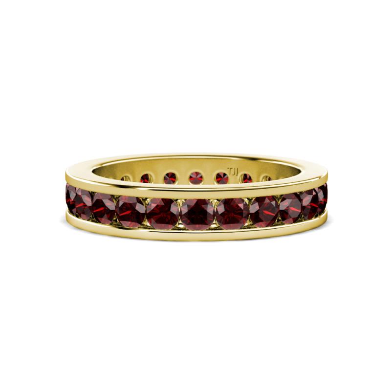 Celina 3.00 mm Round Red Garnet Eternity Band 
