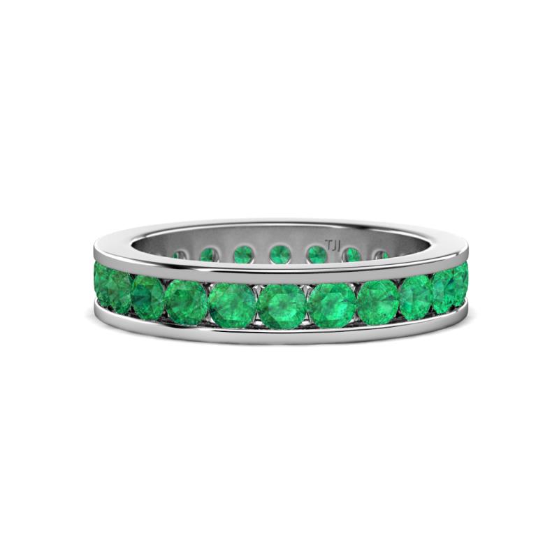 Celina 3.00 mm Round Emerald Eternity Band 