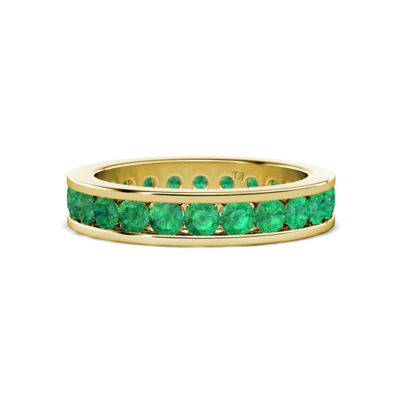 Celina 3.00 mm Round Emerald Eternity Band 